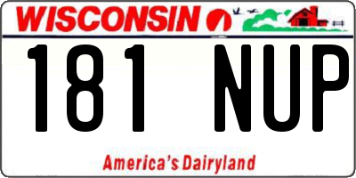 WI license plate 181NUP