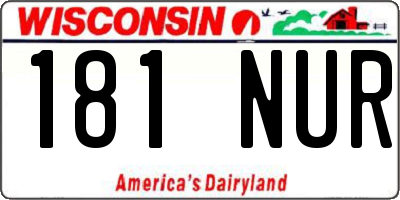 WI license plate 181NUR