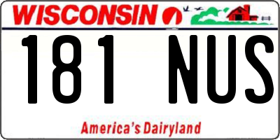 WI license plate 181NUS