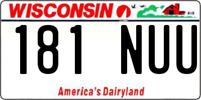 WI license plate 181NUU