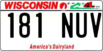 WI license plate 181NUV