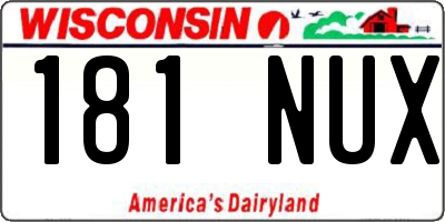 WI license plate 181NUX