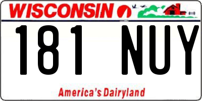 WI license plate 181NUY