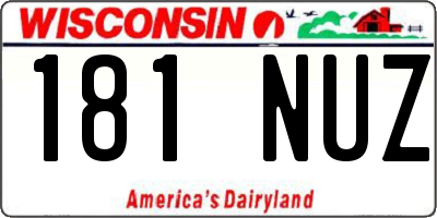WI license plate 181NUZ