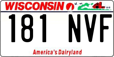 WI license plate 181NVF