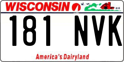 WI license plate 181NVK