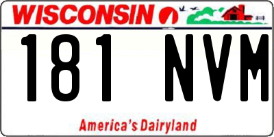 WI license plate 181NVM
