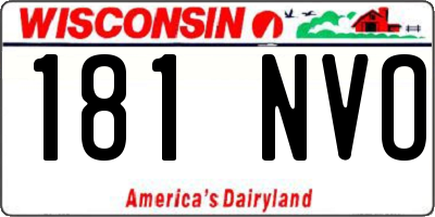 WI license plate 181NVO