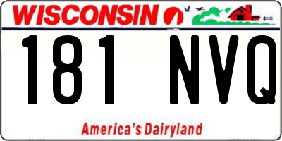 WI license plate 181NVQ