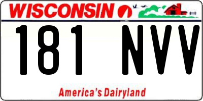 WI license plate 181NVV