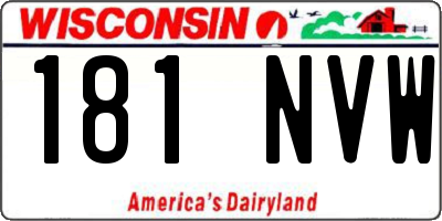 WI license plate 181NVW