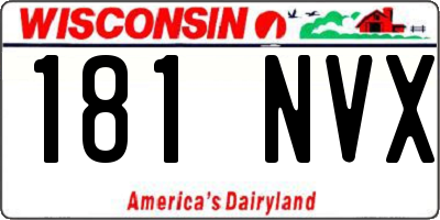 WI license plate 181NVX
