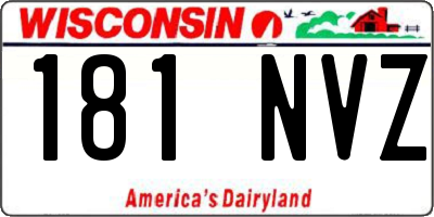 WI license plate 181NVZ