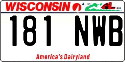 WI license plate 181NWB