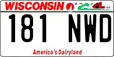 WI license plate 181NWD