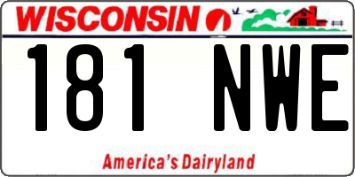 WI license plate 181NWE