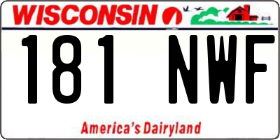 WI license plate 181NWF