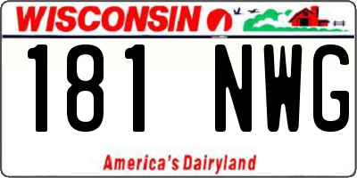 WI license plate 181NWG