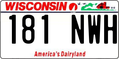 WI license plate 181NWH