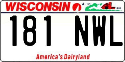WI license plate 181NWL