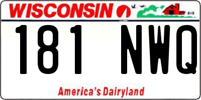 WI license plate 181NWQ
