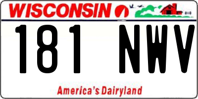 WI license plate 181NWV