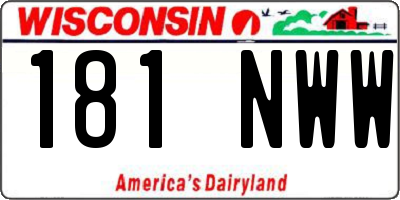 WI license plate 181NWW