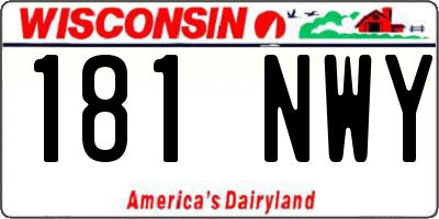 WI license plate 181NWY