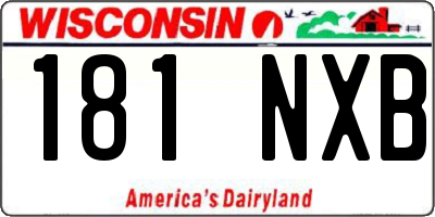 WI license plate 181NXB