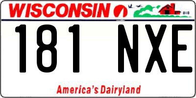 WI license plate 181NXE