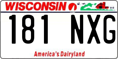 WI license plate 181NXG