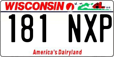 WI license plate 181NXP