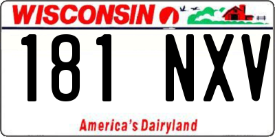 WI license plate 181NXV