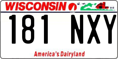 WI license plate 181NXY
