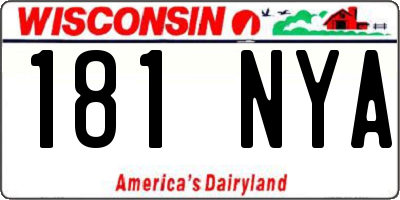 WI license plate 181NYA