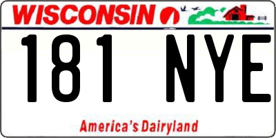 WI license plate 181NYE