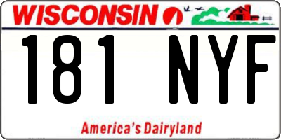 WI license plate 181NYF