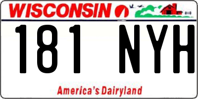 WI license plate 181NYH