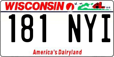 WI license plate 181NYI