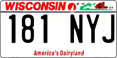 WI license plate 181NYJ