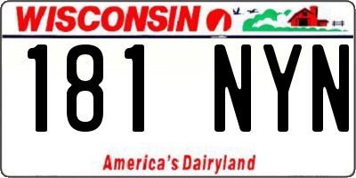 WI license plate 181NYN