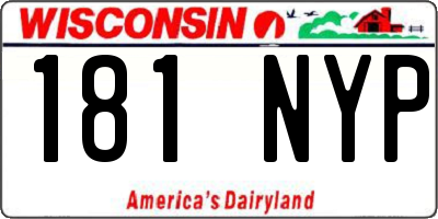 WI license plate 181NYP
