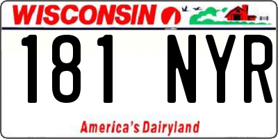 WI license plate 181NYR