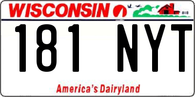 WI license plate 181NYT