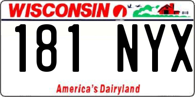WI license plate 181NYX