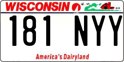 WI license plate 181NYY