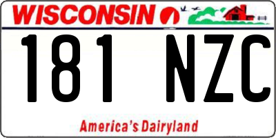 WI license plate 181NZC