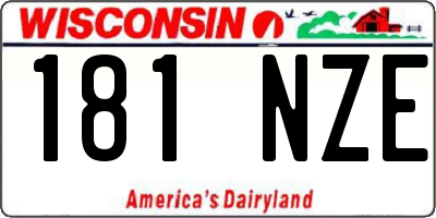 WI license plate 181NZE