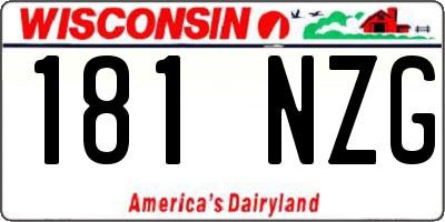 WI license plate 181NZG