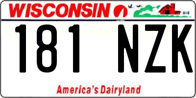 WI license plate 181NZK